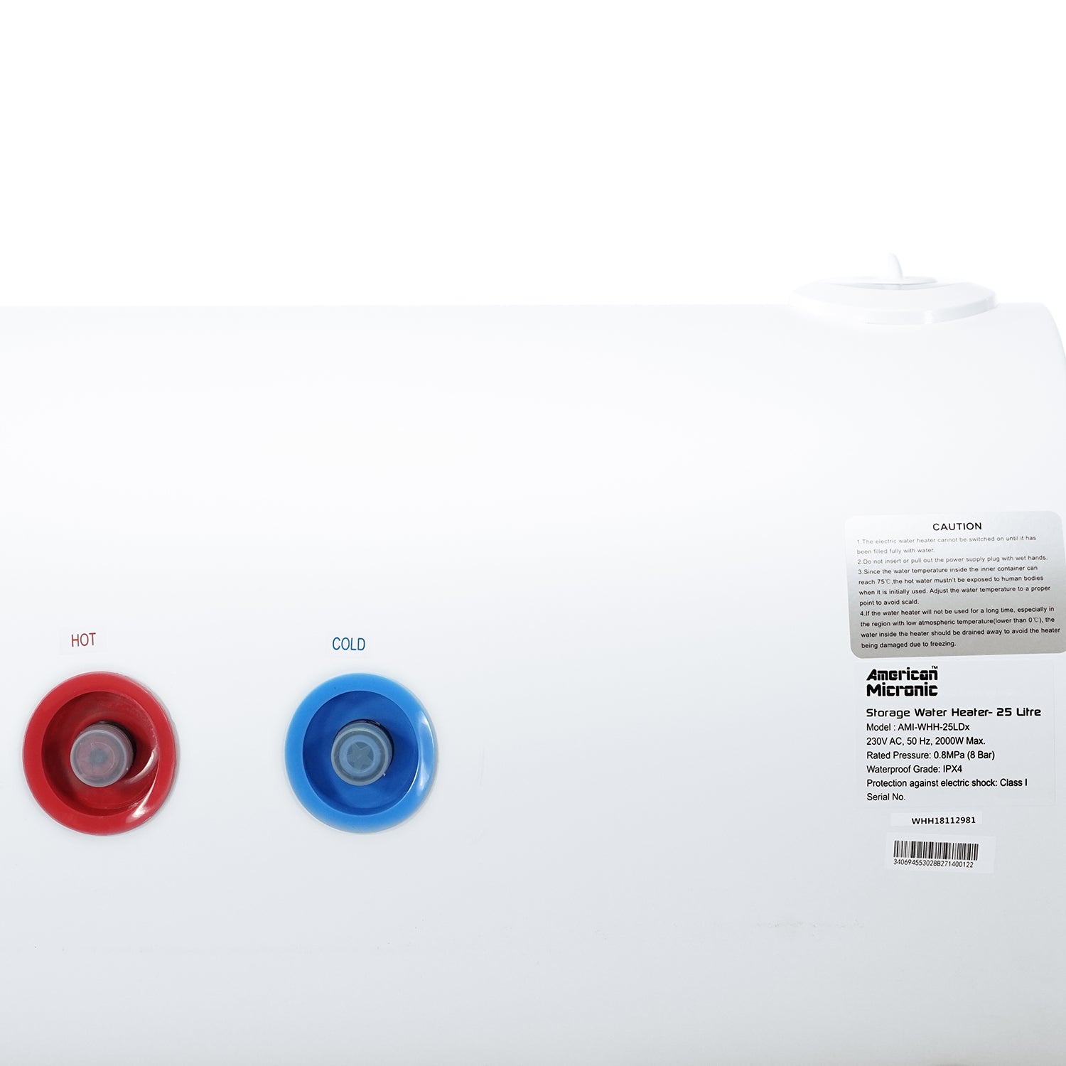 American Micronic's 25L Horizontal Water Heater - BEE 5-Star Efficiency with Titanium Glass Tank