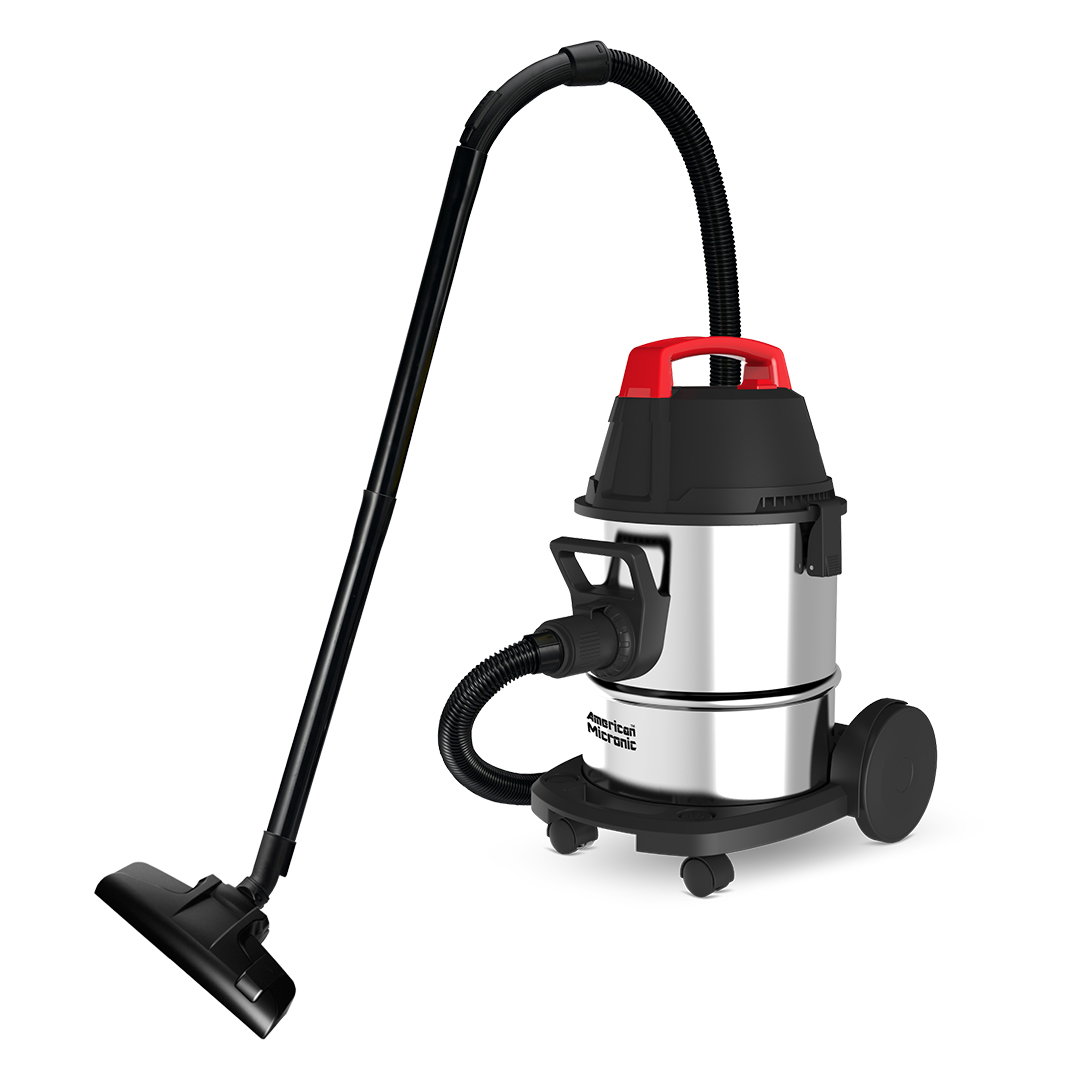 American Micronic India - 21 Litre Stainless Steel body Wet and  Dry Vacuum Cleaner with Blower  HEPA filter 1600 Watts  Copper Motor 28 KPa suction with washable dust bag